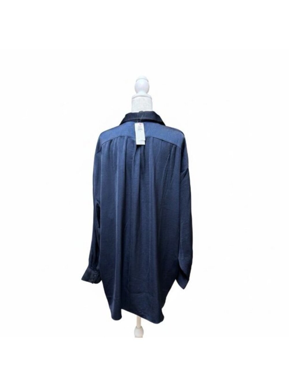 Banana Republic Factory Blue Button Front Long Sleeve Blouse XL NWT - Picture 3 of 7